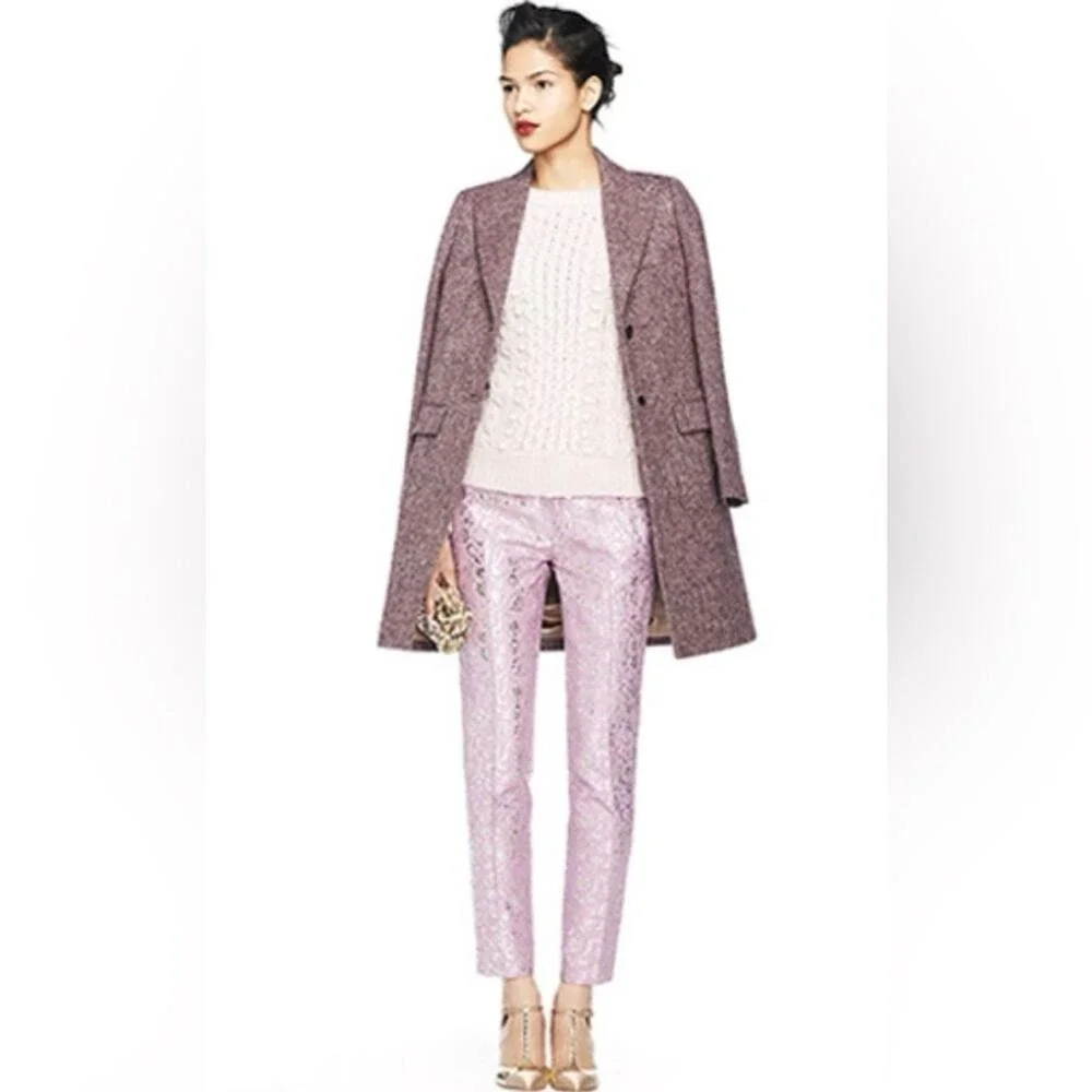 J.Crew Collection Irish Tweed Herringbone Wool Coat John Hanly Size 6